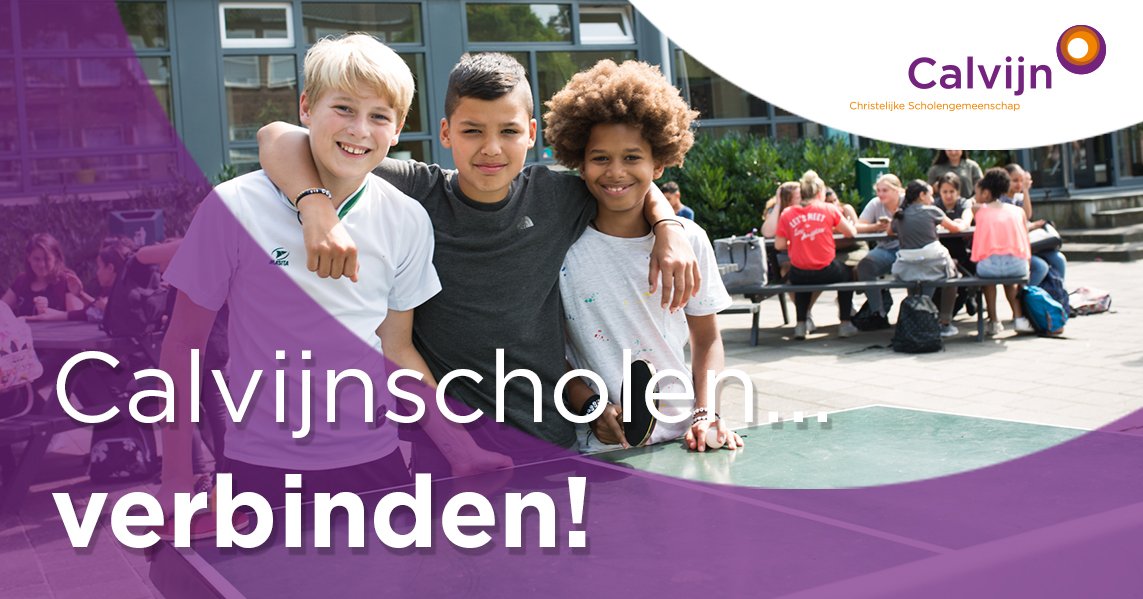 Op een Calvijnschool voelen we ons met elkaar verbonden. 

Alle Calvijnscholen zijn verschillend, maar delen wel dezelfde kernwaarden. Met beelden laten wij de komende tijd zien waar wij voor staan. Lees meer op calvijn.nl/typisch-calvijn.