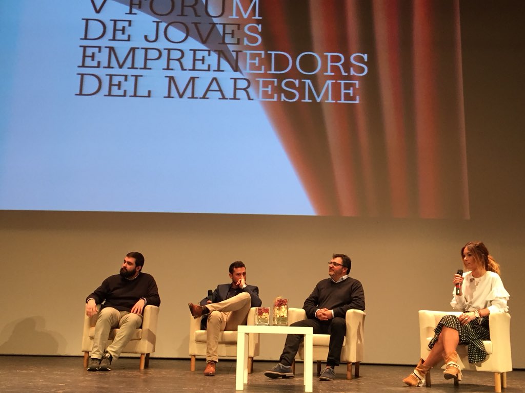 ccmaresme's tweet photo. 3 sominis,  3 idees i 3 projectes d’èxit del #maresme. Gràcies @galabarcelona14 @FCBNOTICIAS i Eventea per compartir la vostra experiència al #FòrumJovesEmprenedorsMaresme https://t.co/njT27X4wEm
