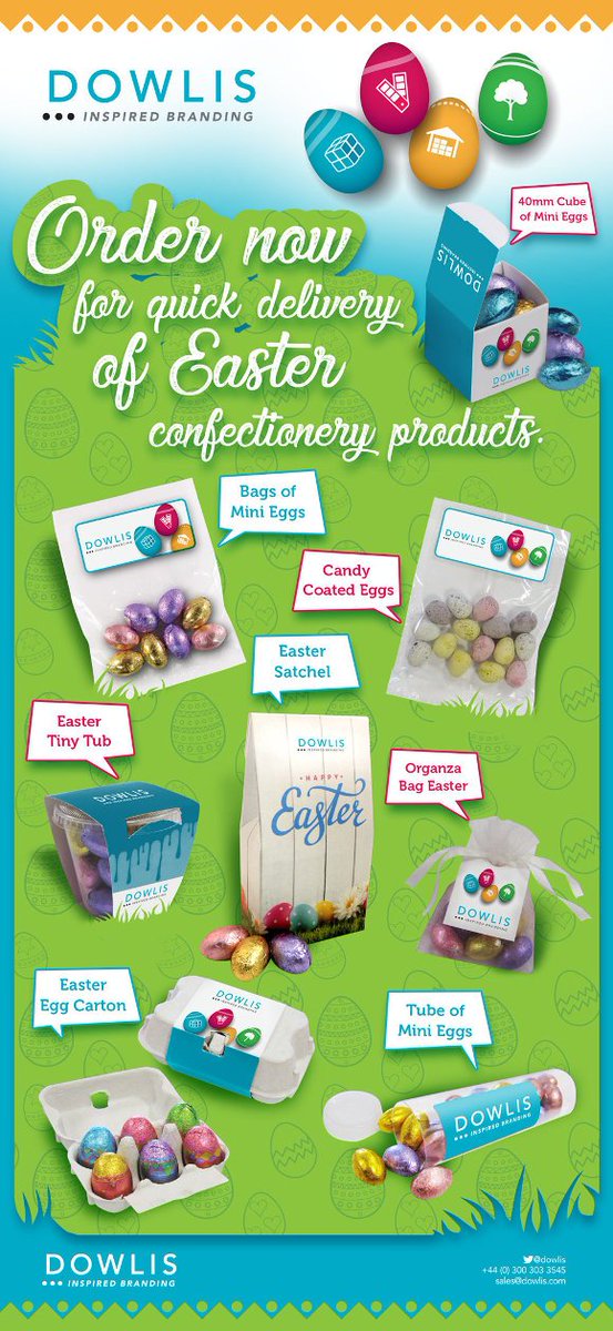 Besides Christmas there is no other better time than Easter time! Get in touch today for your Easter selection.
e sales@dowlis.com
 t +44 (0) 300 303 3545
#easteriscoming #bunniesbehoppin #easterpromo #promoeggs #Chocolateday #chocolatebunnies #happyeaster