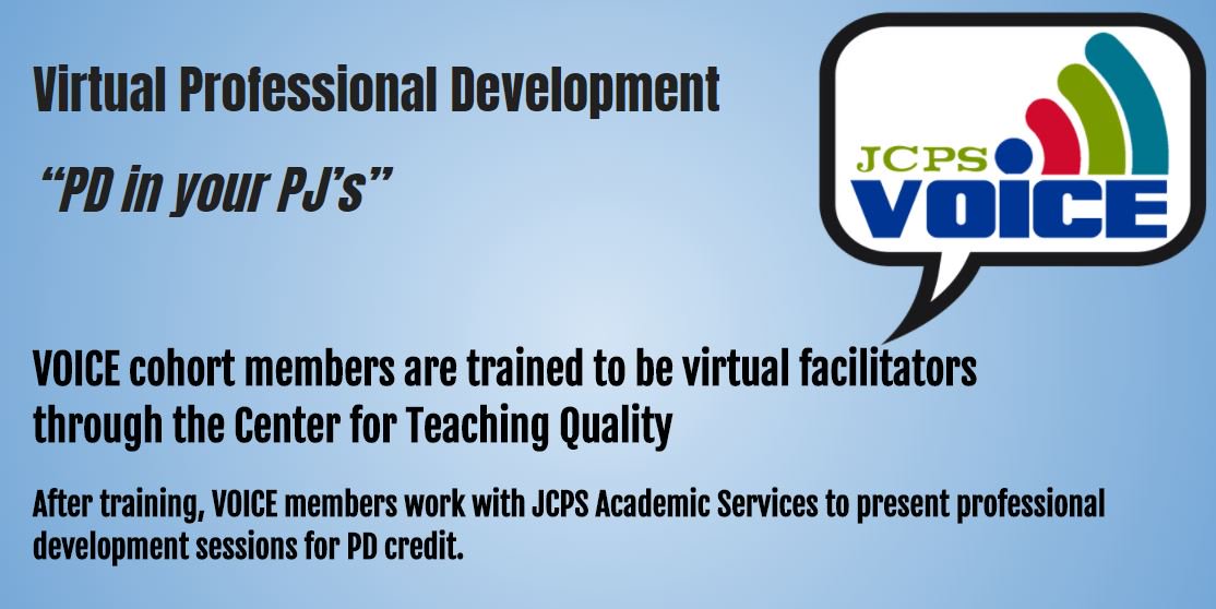 .<a href="/JCPSKY/">JCPS</a> Edcuators: Don't miss the opportunity below to become involved w/ the 2018 <a href="/JCPSVoice/">JCPSVoice</a> cohort &amp; transform virtual professional learning.  Click the following link to learn more &amp; apply. #JCPSDL bit.ly/JCPSVoice2018
