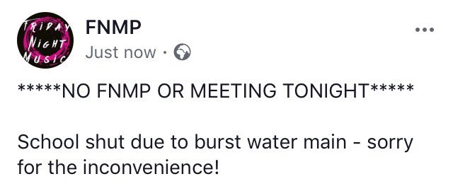 FnmpMidlothian's tweet photo. No Fnmp tonight! Sorry everyone!!! https://t.co/4iNwIkd1hD