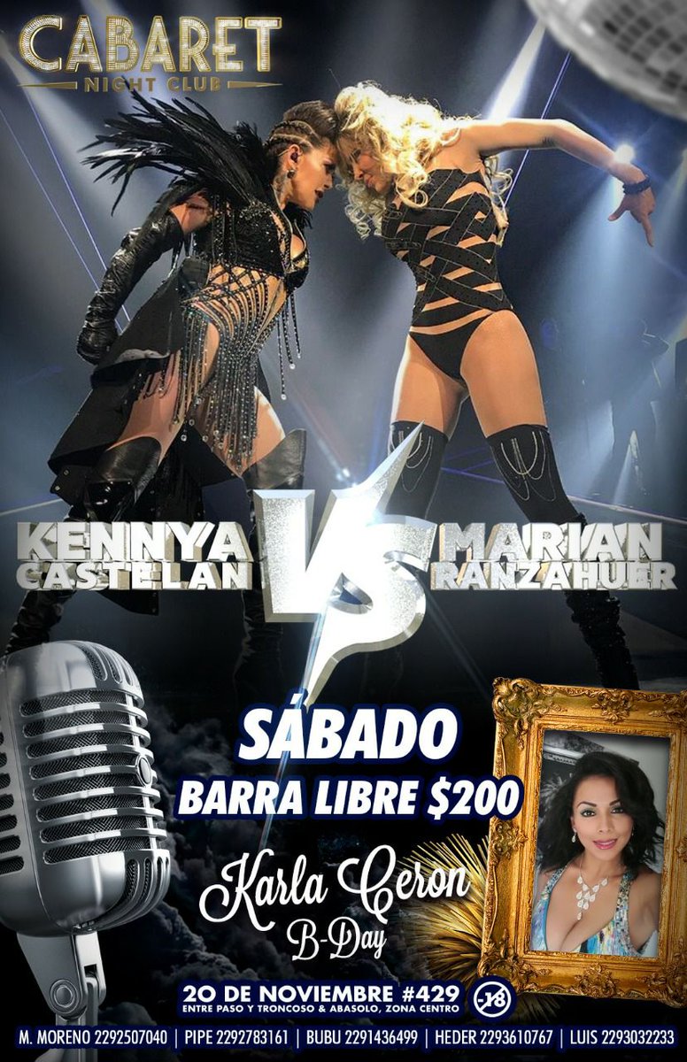 XalapaOficial's tweet image. ●✦● Revista Gay Xalapa© RECOMIENDA Cabaret Night Club Veracruz ●✦●
Alejandra Guzman VS Gloria Trevi
*Las consentidas del puerto
✦ THE BEST #ShowPerformance of #Veracruz ✦
#Reserva con nuestro #RP Felipe Fernandez al 2292783161