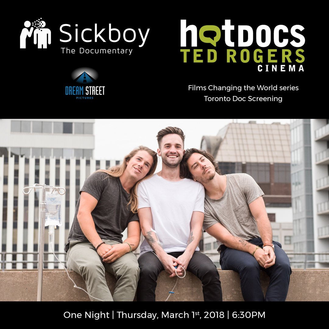 We're in Toronto next week screening the festival version of the doc as part of the @HotDocsCinema #FilmsChangingtheWorld series!📽️ That's right - the director, producers & @sickboypodcast will all be there! Join us March 1, #TedRogersCinema at 6:30PM 🎟️TIX in bio #sickboydoc
