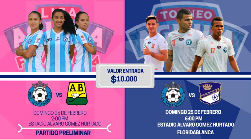RealsantanderSA's tweet photo. #FelicidadDoble 💙⚽
Con una entrada podrán ingresar a ambos partidos, ven a nuestra casa, disfrutemos una tarde en familia y amigos 👪💙
#PartidoPreliminar
👧 🆚 @ABucaramanga 🕑 2:00PM
👨 🆚 @OrsomarsoSC 🕕 6:00 PM
#ElEquipodeTodos #ElFútbolTambiénEsMujer https://t.co/Of1XMKflwB