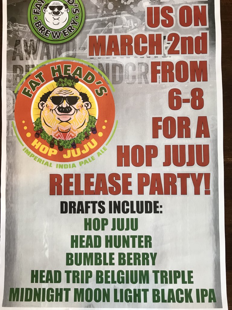 IncoBeverage's tweet photo. Join us next Friday in Ebensburg PA at Off The Rak! 5 drafts from @FatHeadsBeer ! #hopjuju #craftbeer #FatHeadsBeer https://t.co/900e3XwegZ