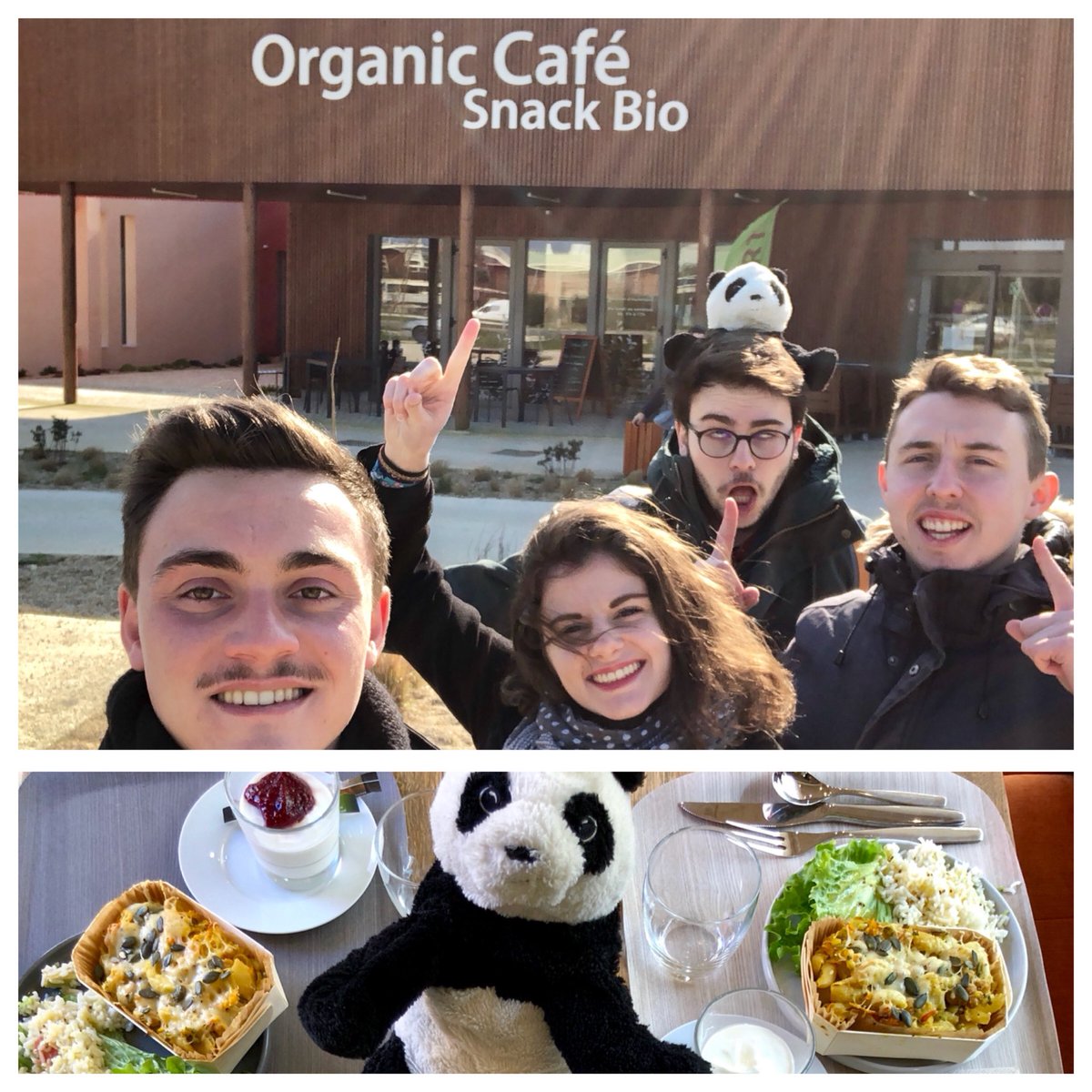 [J5 : La Rochelle - BiO'Pôle de Léa] 

Rattaché au Groupe Lea Nature, le pôle propose un restaurant et un snack bio. Nous avons choisi de faire notre pause déjeuner à l’Organic Café. 

PS : Yugi s’est régalé ! 

#TSA2018 #TBS #GPL 
@ToulouseBS <a href="/B3DTBS/">Bureau du Développement Durable</a> @energieGPL @LeaNature