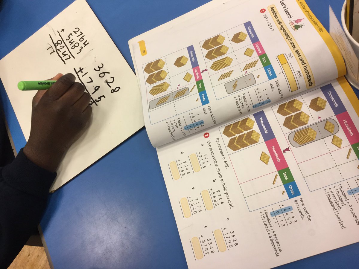 EPSMissMHardy's tweet photo. Y3 having a go at #columnaddition with regrouping in the ones, tens AND hundreds this morning! 🌟👍🏼😁#talkforlearning #peersupport #collaborativelearning #Y3areMathsExperts @Gaynor_Spence @Eastfield_EN3 @EPSNicoleJ https://t.co/bDHOYMNZnw