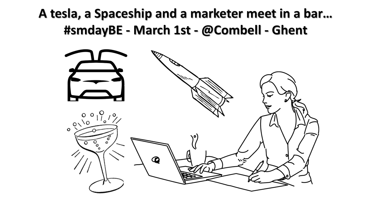 A #Tesla, a #Spaceship &amp; a #marketeer meet in a bar… And you can join them! linkedin.com/pulse/tesla-sp… #smdayBE March 1st <a href="/combell/">Combell</a> - Last Early Bird Tickets today!