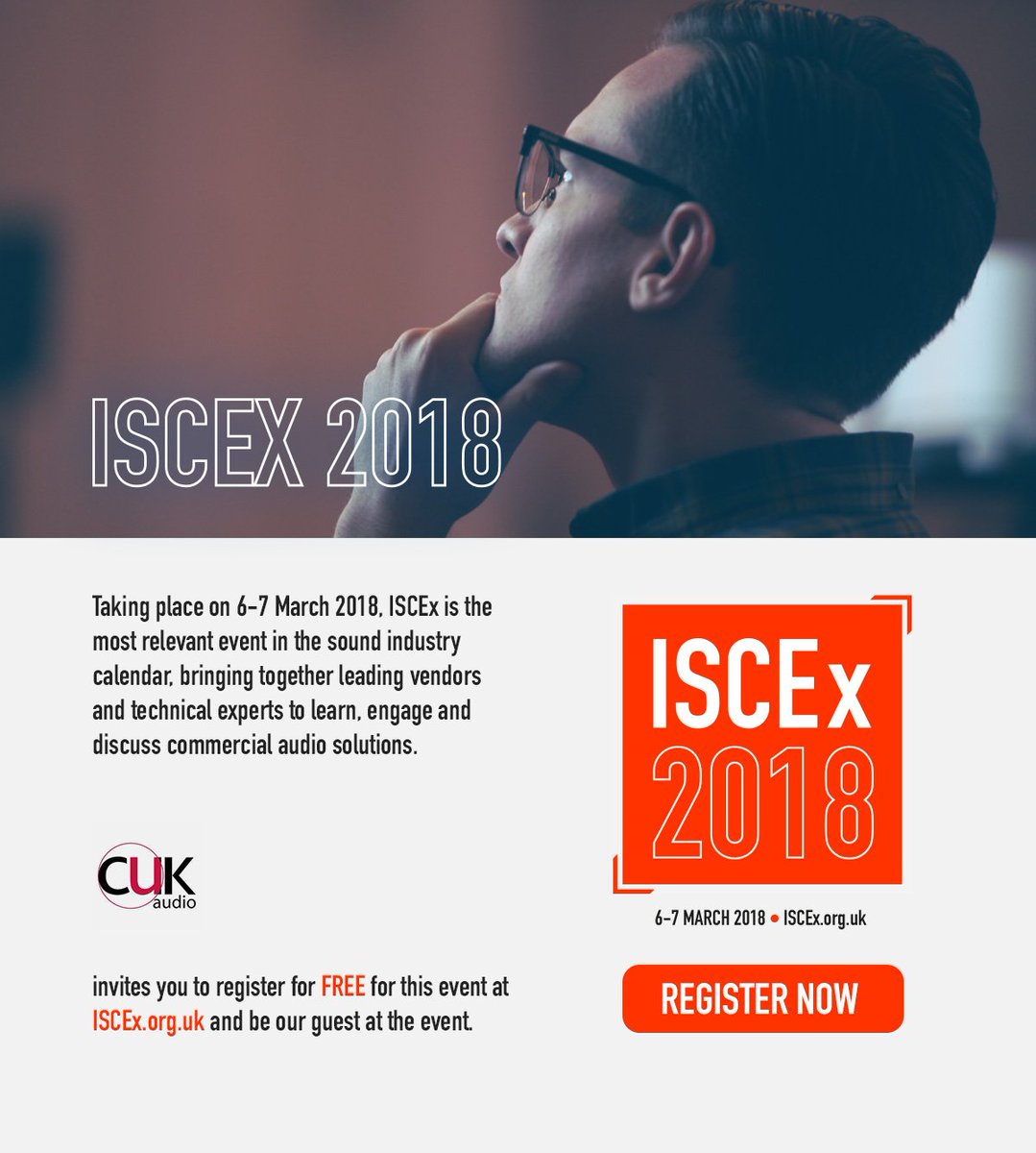 ISCVELtd's tweet photo. We are delighted @CUKaudio is exhibiting this year. 
Why not come and meet the team... 
#avtweeps #proav #audio #avnews #acoustics #sound #communications #ISCEx https://t.co/YjguvJhB3h https://t.co/J6Akq8Tyrc