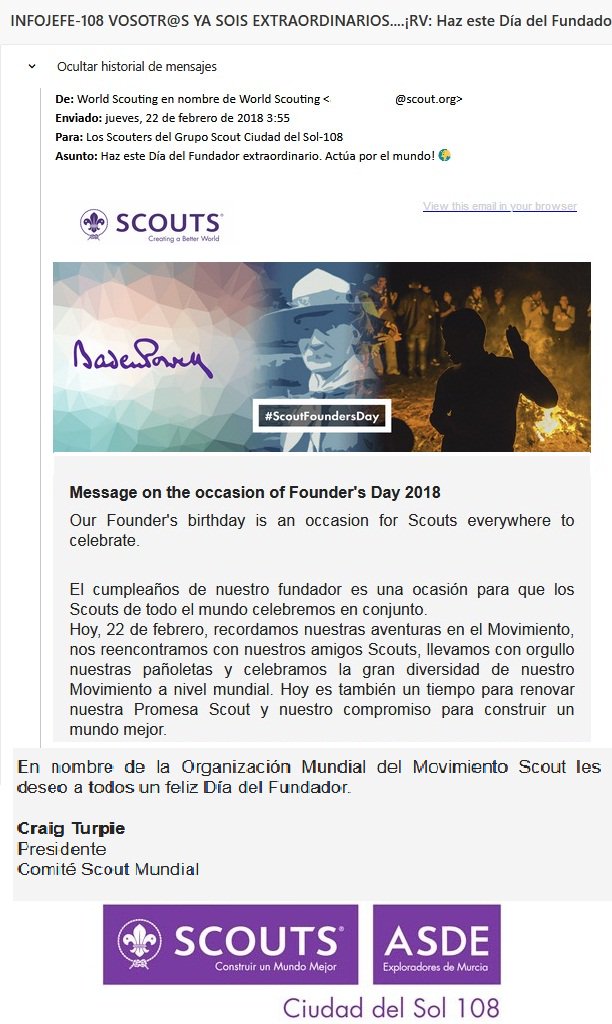 scoutCdSol108's tweet photo. Dear Sir @cturpie ; I thank you for your letter, which I forwarded to our volunteers, regarding #worldfounderday. We send a strong left-hand hand shake from the scouters of my group. @Perriwy https://t.co/xnkQFOHzxZ