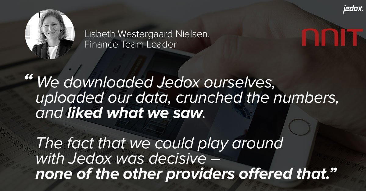 Jochen Heßler (@drjexcel) on Twitter photo Global #IT services provider <a href="/nnit/">NNIT Group</a> rolled out a comprehensive Jedox #Cloud solution for financial planning & budgeting, giving 200+ users a single point of entry for their financial planning. Read full case study: okt.to/alrlxl #Finance #CFO Global #IT services provider <a href="/nnit/">NNIT Group</a> rolled out a comprehensive Jedox #Cloud solution for financial planning & budgeting, giving 200+ users a single point of entry for their financial planning. Read full case study: okt.to/alrlxl #Finance #CFO