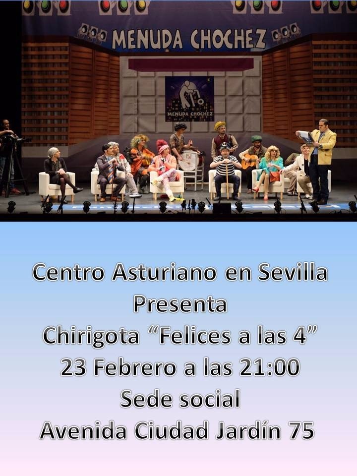 👴🏻👉🏻👌🏻👵🏻 Esta noche estamos en el Centro Asturiano de Sevilla, en Avenida Ciudad Jardín, sobre las 21:00 de la noche.

¡Allí os esperamos! 🤗