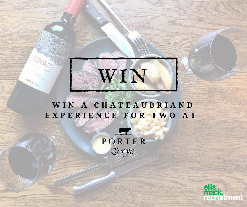 ⭐⭐⭐ Competition Time ⭐⭐⭐
We are giving away a fantastic Chateaubriand dining experience for 2 at <a href="/PorterAndRye/">Porter & Rye</a> - one of our favourite restaurants / favourite clients located in the heart of #Finnieston. 🍷 Enter the comp here: 
facebook.com/ellismackrecru… #goodluck #competition