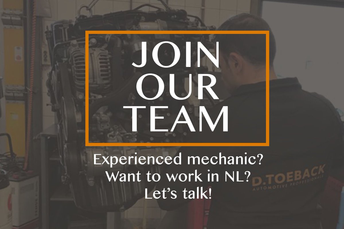 DToeback's tweet image. Join our team #Mechanic #job #Netherlands