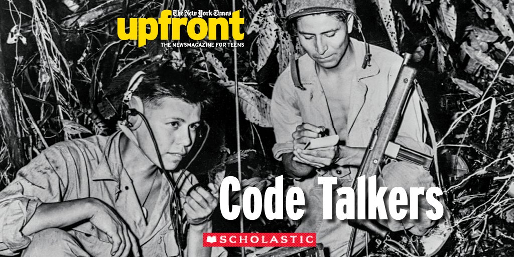 ScholasticEdu's tweet photo. During WWII, a group of young Navajos created an unbreakable code that helped the U.S. win the war. Use a primary source, quiz &amp; vocabulary in context skills sheet to help your students analyze the story. #NYTUpfront #sschat #edchat https://t.co/ORQ0CbEXj2 https://t.co/ElM9kfgTSa