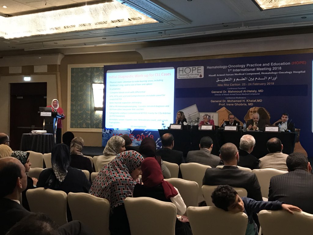 aperillaglen1's tweet photo. Dr. Thorya Abd Al-Hameed from the National Cancer Institute in Egypt presents on CLL Egyptian standard of care at #HOPE2018 https://t.co/nF9mpVmoSZ