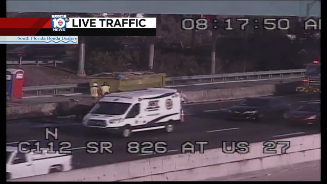Car fire has right lane blocked on SR-826 SB at Okeechobee Rd #traffic https://t.co/LRnqzfqBzY