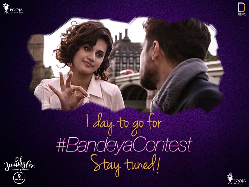 poojafilms's tweet image. #ContestAlert Gear up for #BandeyaContest! Goes live tomorrow. Stay tuned!

#DilJuungleeOn9March @PoojaMusic_ @honeybhagnani @jackkybhagnani @Sen_Aleya @taapsee @Saqibsaleem @abhilashthapli @Nnidhisin @raiisonai @SharibSabrii @ToshiSabrii