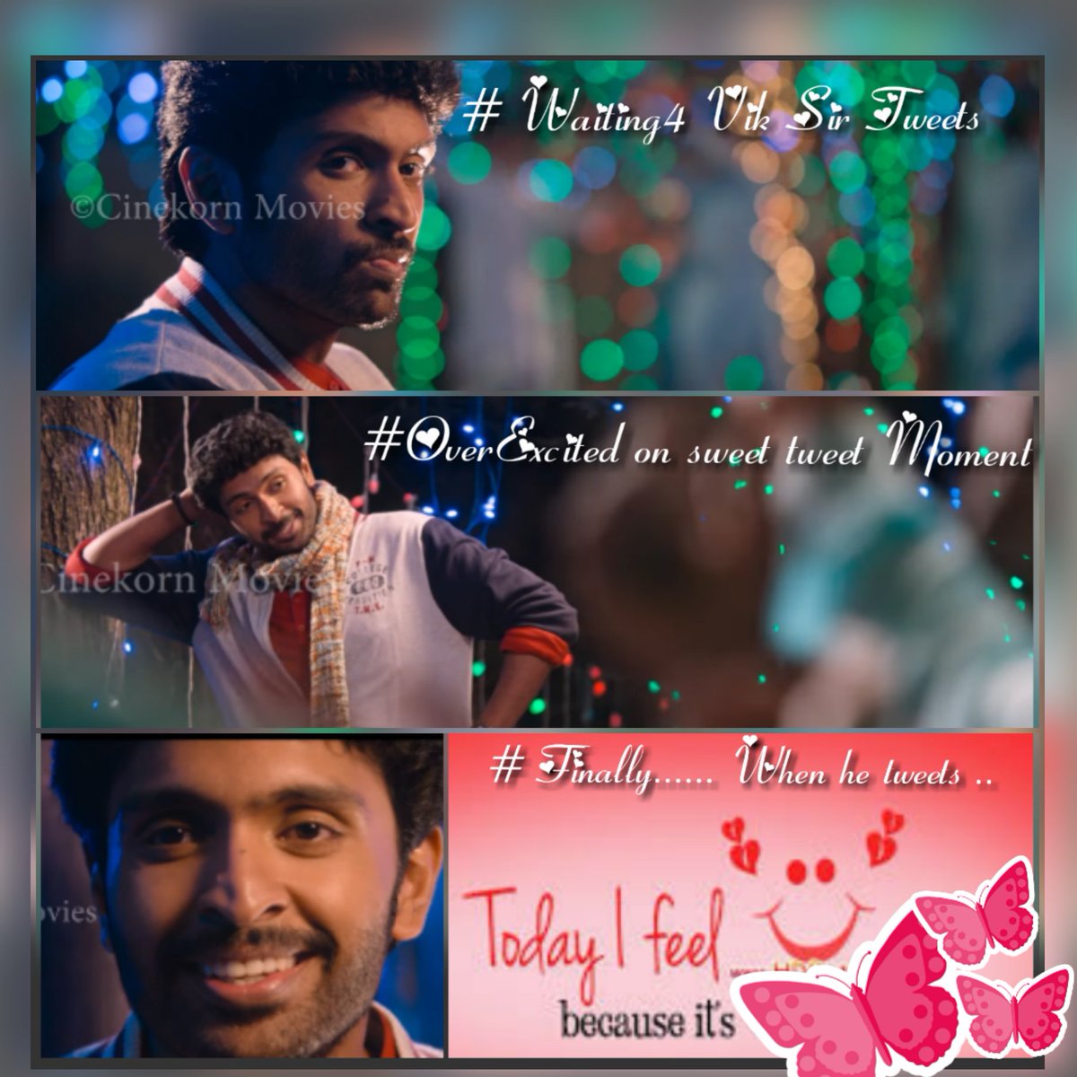 just4_Vik's tweet photo. @iamVikramPrabhu Happpppppy Evening..😊 Thank you sooooo much.  #HappyFanFriday 💕#HappyFan 😍🦋🦋🦋 https://t.co/xiX7ozwW3h