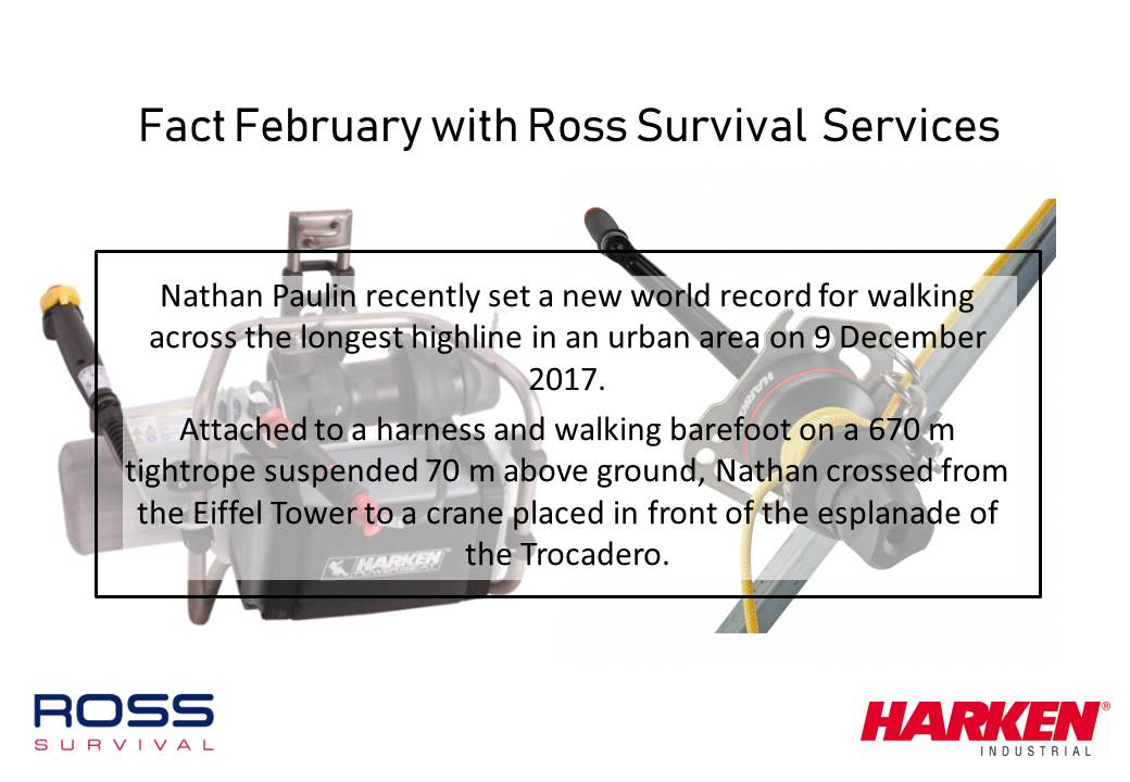 RossSurvival's tweet photo. Day 17 of Fact February. It's great to see one of our product partners @HarkenIND getting involved in this recent world record event by supplying a LokHead winch and a compact battery PowerSeat ascender https://t.co/oC0wXUKQ92