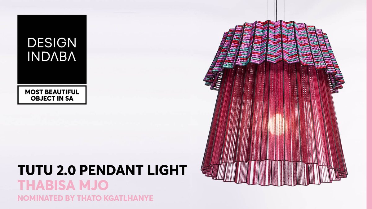 MCDMagicFactory's tweet photo. Congratulations to Thabisa Mjo, creator of the MOST BEAUTIFUL OBJECT IN SA #MBOISA for 2018! The Tutu 2.0 Pendant Light is inspired by African and Western fashion. The chandelier is an evolution of the Xibelani skirt with features of the iconic ballet outfit. #designindaba https://t.co/iZT1DFaVC2