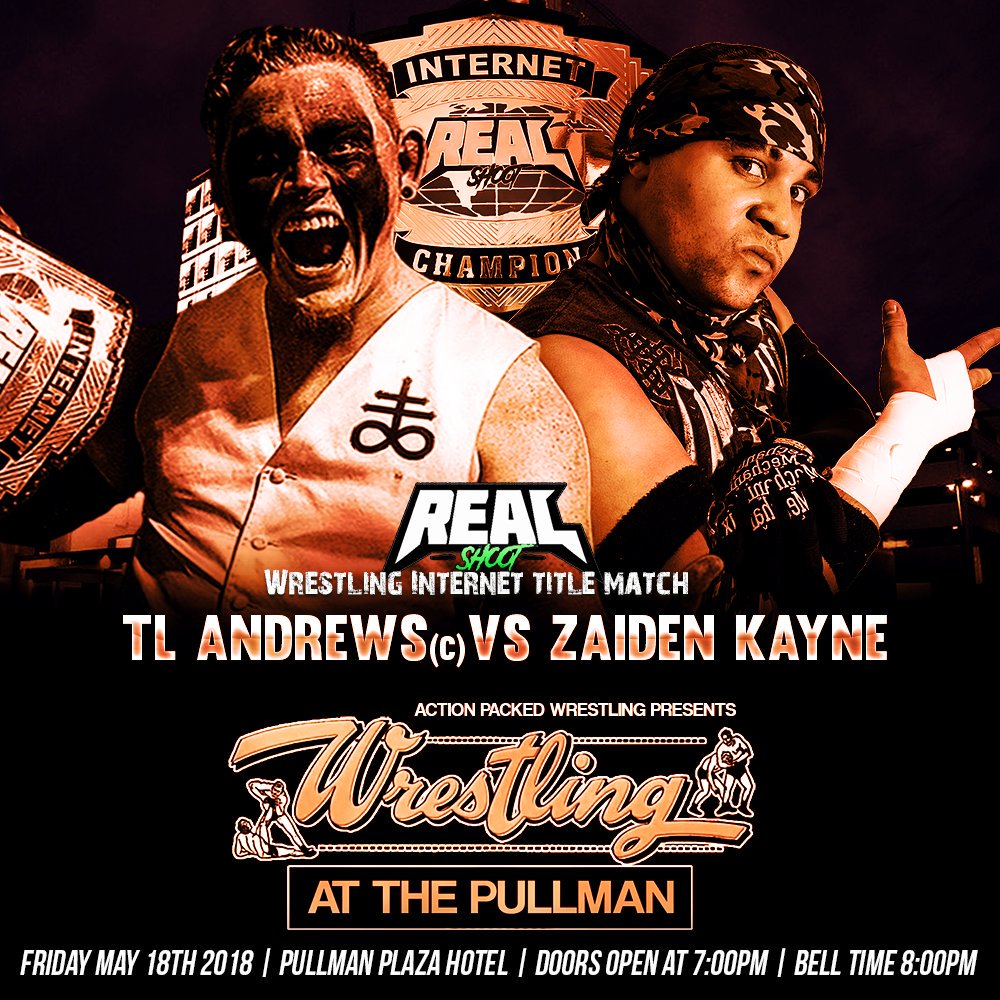 actionpacked_'s tweet image. TL Andrews will be defending his @RSWLive Internet championship against @ZaidenKayne on Friday, May 18th at "Wrestling at the Pullman" in #HuntingtonWV