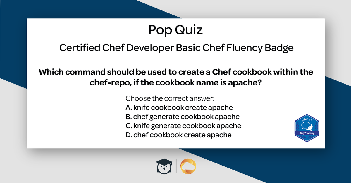 linuxacademyCOM's tweet image. Pop Quiz Friday! Tweet your answers! @chef #learnchef #devops #cheffriends