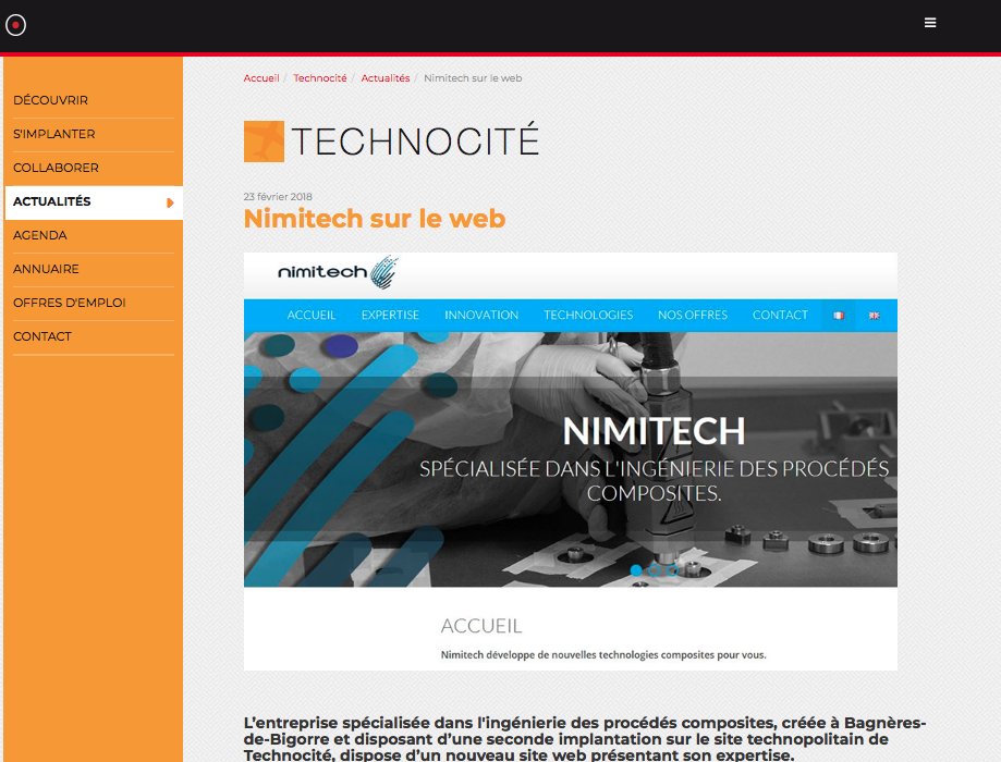 TechnopolePB's tweet image. Découvrez l&apos;activité de la société #Nimitech, implantée à #Technocité, via son nouveau site internet : nimitech.fr/accueil/. Plus d&apos;infos en rubrique Actus de notre site !