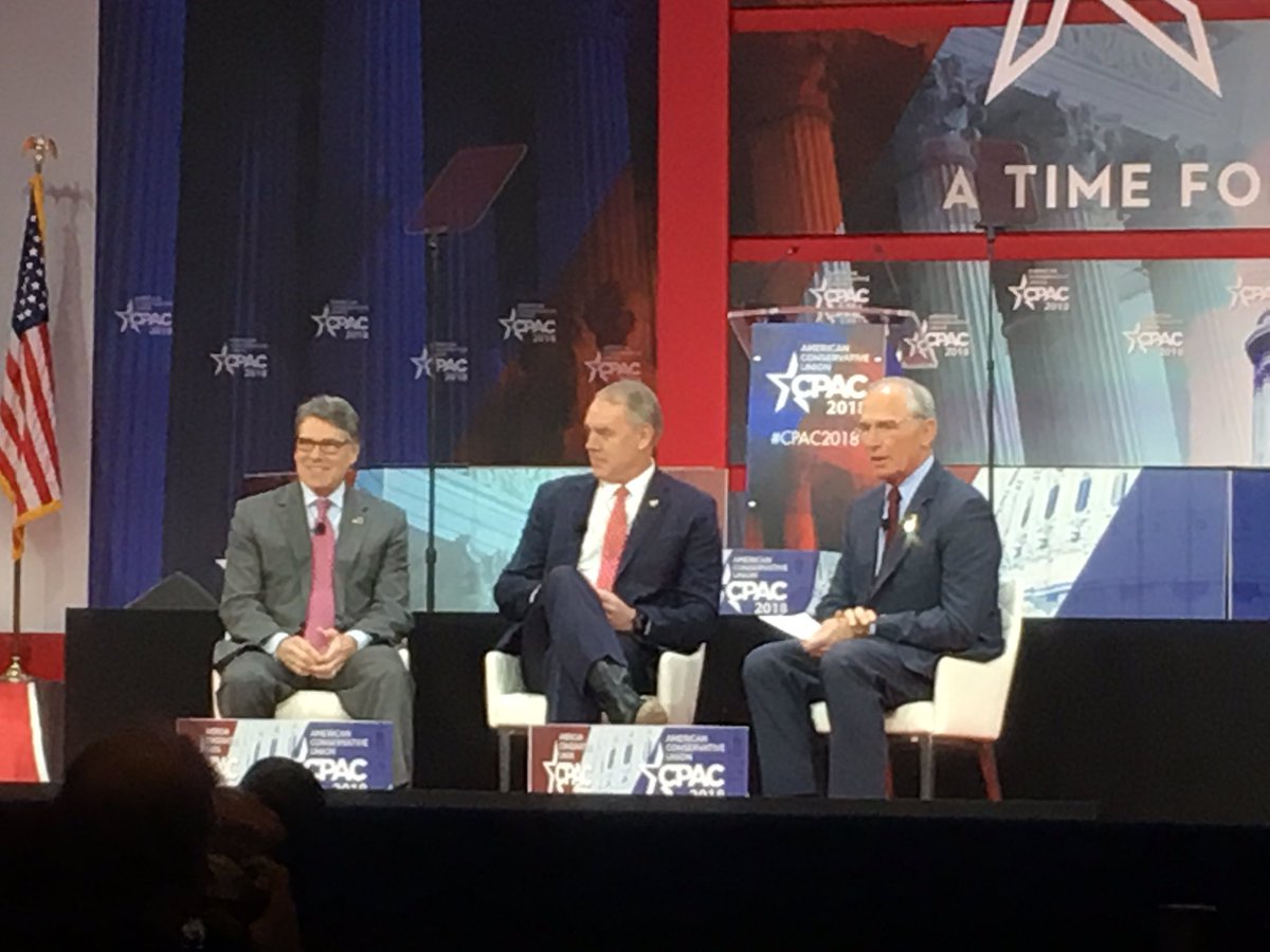 WizardOfNozka's tweet photo. Rick Perry and Ryan Zinke! #CPAC2018 #NothingHinkeyWithZinke https://t.co/LGiQc59o9c