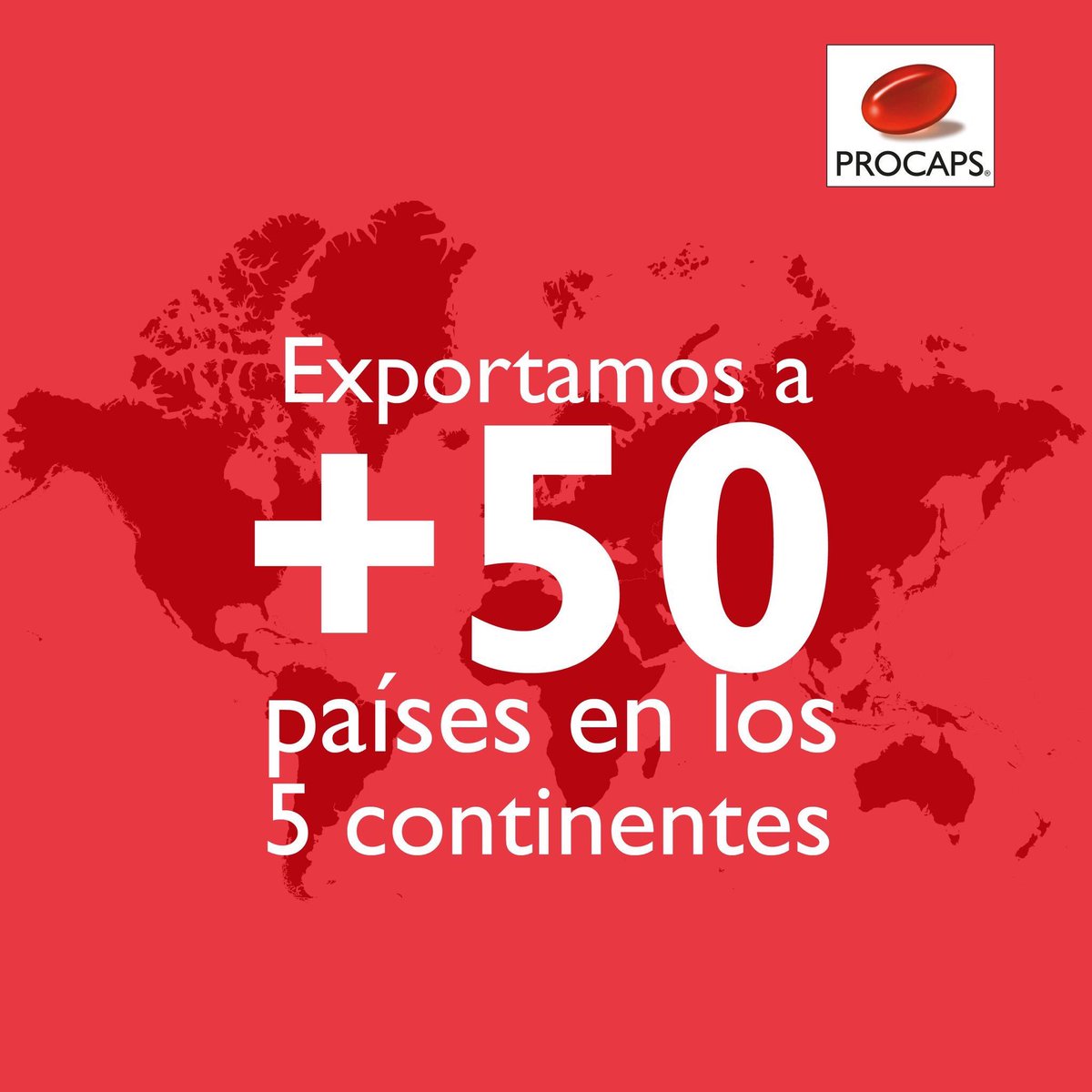 ProcapsLatam's tweet photo. Seguimos cruzando fronteras gracias a la confianza de nuestros aliados. En @GrupoProcaps lo estamos haciendo: presencia en 50 países en los 5 continentes #40años #LoSoñamosLoHacemos https://t.co/iY1mmoS0yW