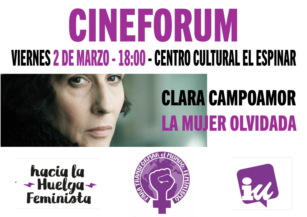 IUelespinar's tweet photo. Hacia la #HuelgaFeminista8M El viernes 2 de marzo organizamos un cineforum sobre la lucha de las mujeres por la consecución de derechos. https://t.co/69v4UTdgWj