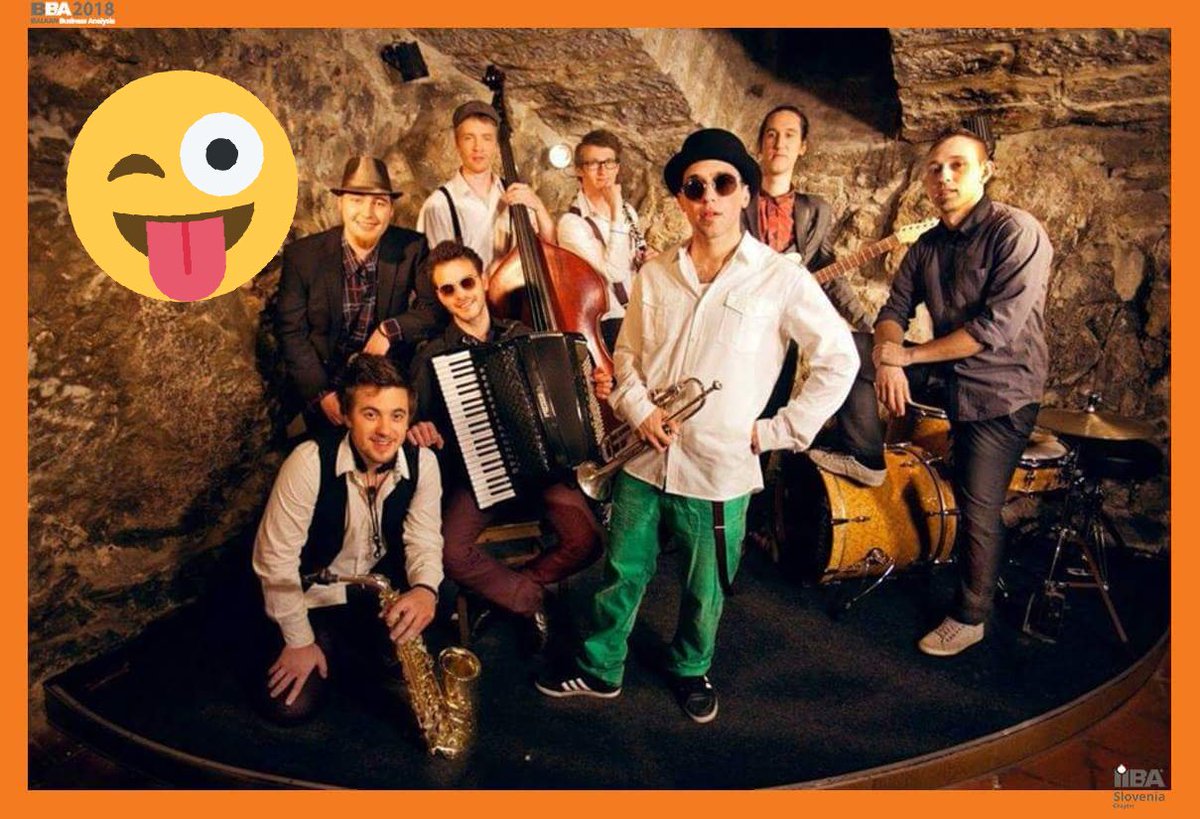 IIBASlovenia's tweet photo. Ne, niso poslovni analitiki, bodo pa Balkan Boysi poskrbeli, da bo neformalni del @BBA_Conference vsem ostal v spominu za vedno 🙂 #iiba #BBA2018 https://t.co/F7lVBzUOsl