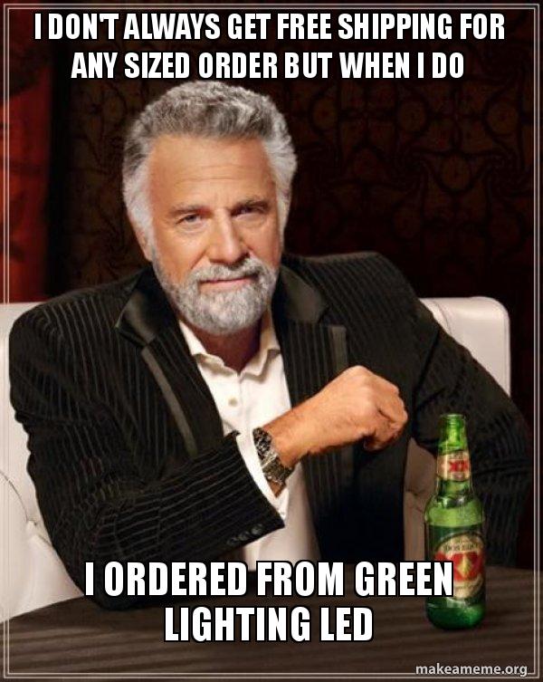 Distributors don't always get free shipping &amp; no minimums.  When they do... it's from <a href="/GrnLightingLED/">Green Lighting LED</a>