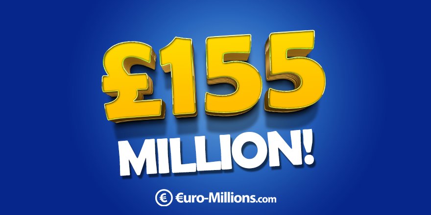 UK_EuroMillions's tweet photo. There's an est. £155 MILLION up for grabs in tonight's #EuroMillions draw! 
Pick your numbers ➡️ https://t.co/lcFkshcya1 https://t.co/1BZnFS5x8v