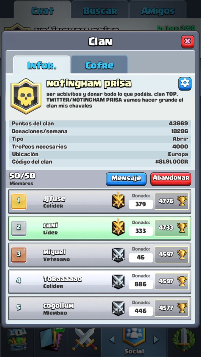 NotinghamP's tweet photo. Así tenemos a los de arriba del clan https://t.co/pCcKZ7Z3mJ