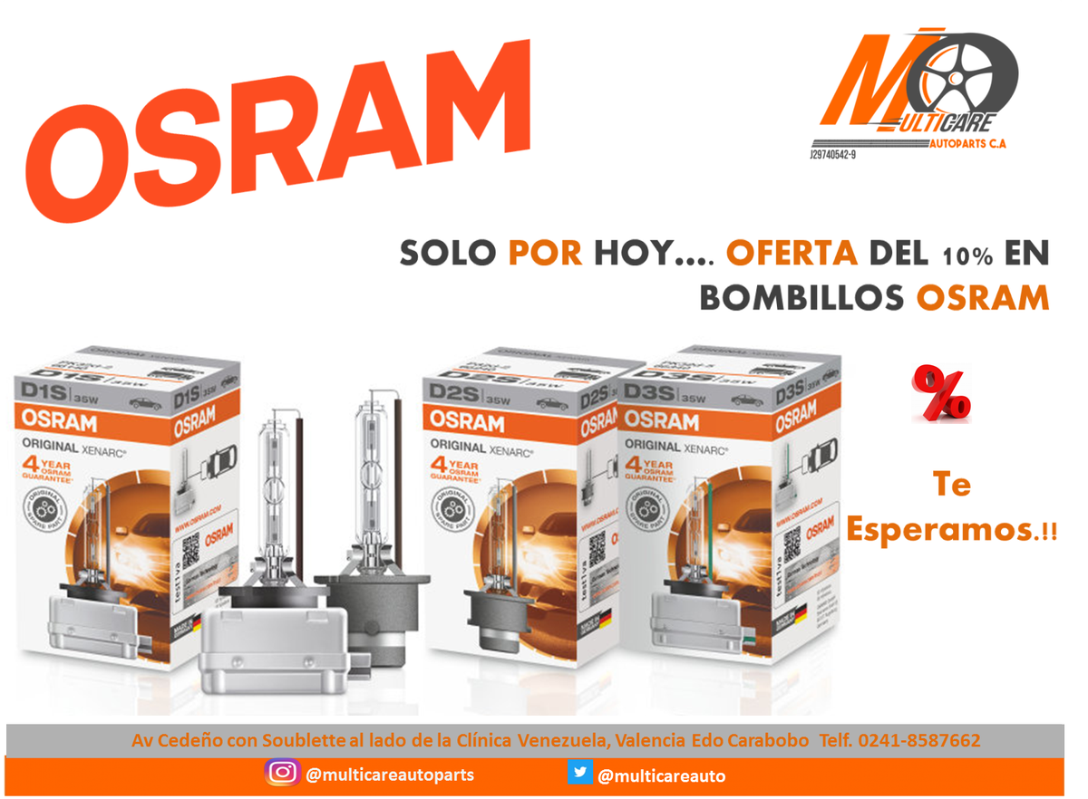 multicareauto's tweet photo. Hoy tenemos para ti los mejores precios en Bombillos OSRAM... QUE ESPERAS visita nuestra tienda ubicada en la Av Cedeño #MULTICARE #OSRAM https://t.co/5Ca1I3w1oU