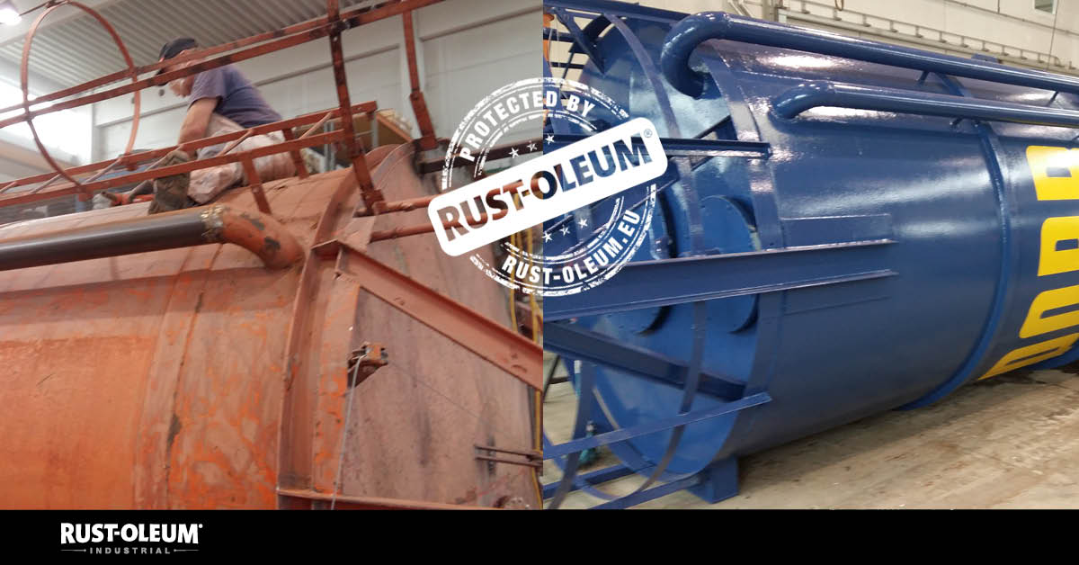 RustOleumNL's tweet photo. Referentie: Deze silo is weer netjes opgeknapt met behulp van Rust-Oleum. Heb jij ook een project waar je trots op bent? Deel deze met ons en wij delen 'm op onze Twitter pagina met vermelding! https://t.co/N2GS51ld16