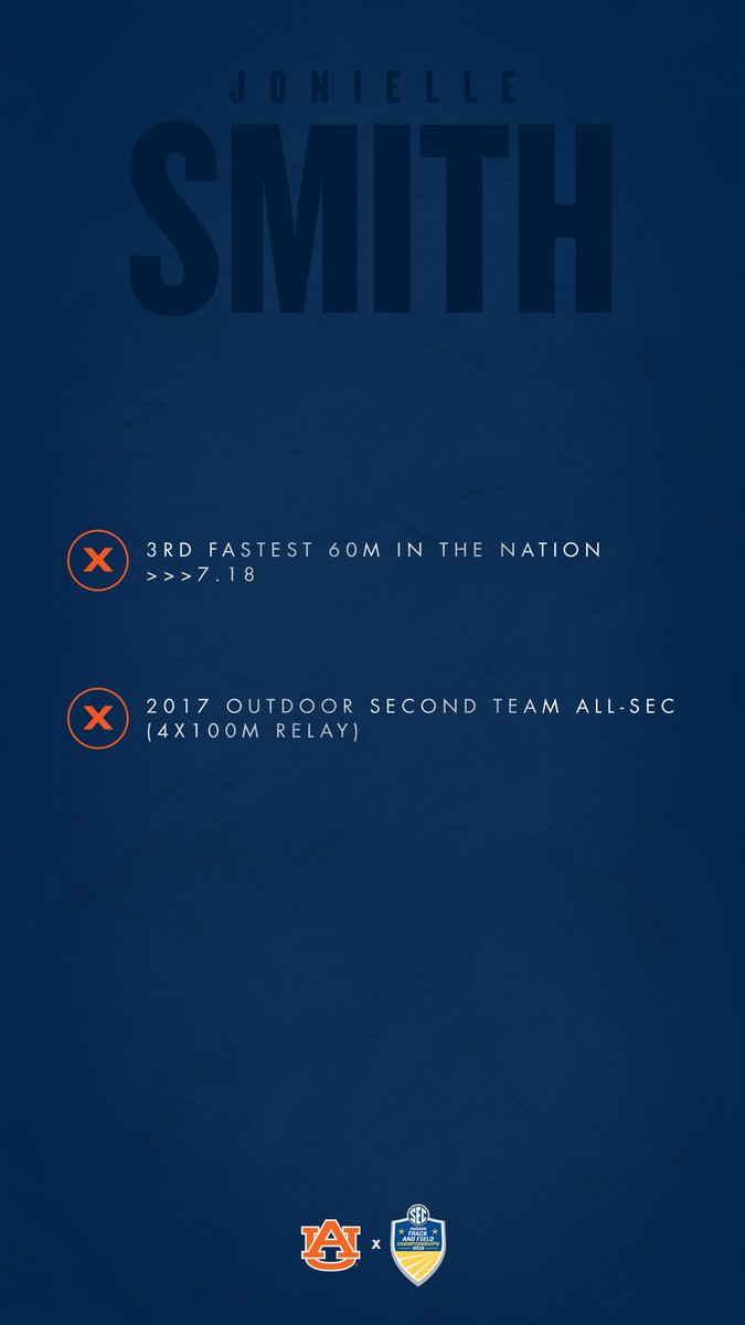 AuburnTFXC's tweet photo. Sprinters Jonielle Smith and Natalliah Whyte enter the SEC Championships in the Top 5️⃣ nationally in the 60m. 🔥🔥

#WarEagle | #SECITF18 https://t.co/cQaFSQGyQ3