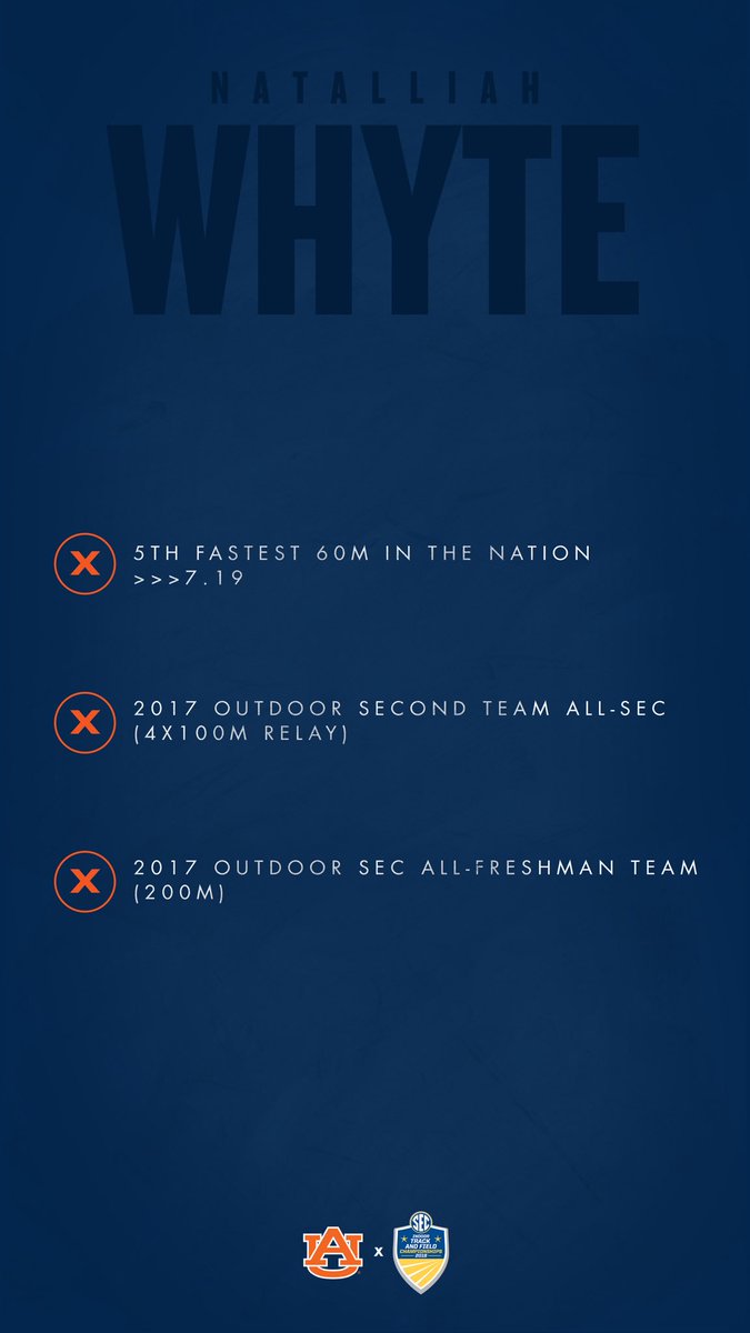 AuburnTFXC's tweet photo. Sprinters Jonielle Smith and Natalliah Whyte enter the SEC Championships in the Top 5️⃣ nationally in the 60m. 🔥🔥

#WarEagle | #SECITF18 https://t.co/cQaFSQGyQ3