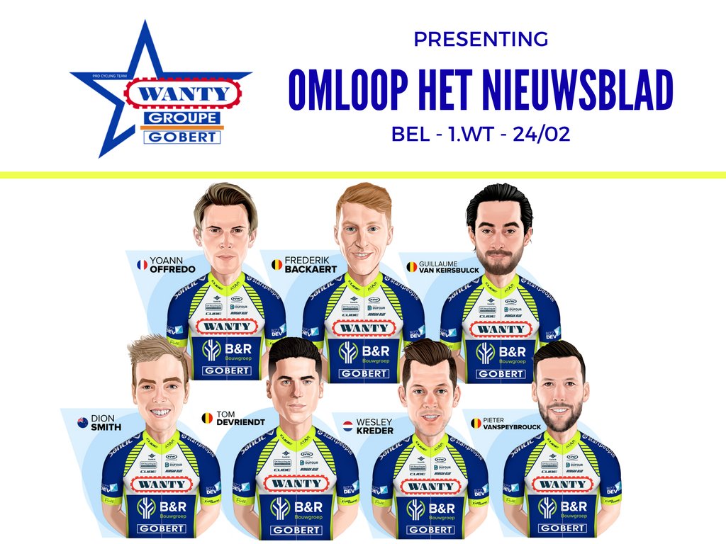 Bonne chance @TeamWantyGobert  au @OmloopHNB  ce Weekend. @OffredoYoann @DionSmithy  @TomDevriendt  @wesleykreder  @VsbPieter