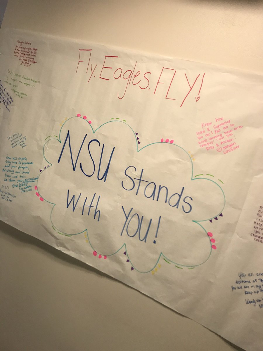NSUTTCenter's tweet image. Stop by the TTC today to sign our banner for MSD. #parklandstrong #msdstrong