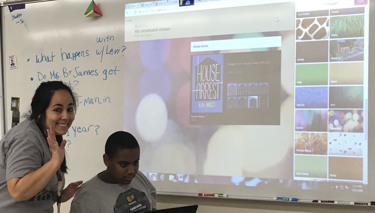 MrsHSchmit's tweet photo. With Ms. Stapleton’s tech support students did their final quiz for Caudill novel using https://t.co/DrLRLHkW3I #cridgepride #Finleylibrary https://t.co/mNwXn13ifp