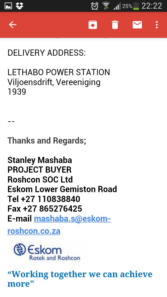 The_Thatoness's tweet image. #EskomProcurementScam
#ProcurementScam
@SayEntrepreneur @Eskom_SA 
@SABCNewsOnline
@kayafm95dot9
@METROFMSA
@SAPoliceService

I almost got scammed by this person.
It all looked fishy when the process was moving too quickly.
So I went to Rotek offices to verify &amp;amp; it is fake.
