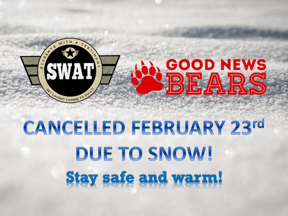 RiversideSWAT's tweet photo. SWAT is cancelled tonight!  Stay safe out there in snowpocalypse! https://t.co/YZBaw1ep38