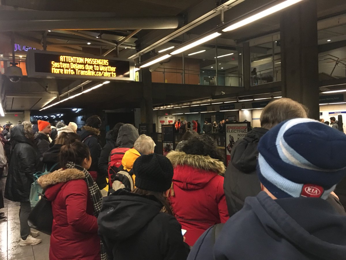 tinalovgreen's tweet image. Taking bets...what are my chances of getting in this #CanadaLine train? #BCStorm