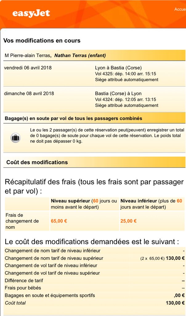 Easyjet Bsr Pierre Alain Desole Pour Cela Il Est Stipule Sur Nos Cgv Que Vous Avez Accepte Que Tous Changement Est Payant Je Vous Laisse Consulter Le Lien Suivant Afin De Vous