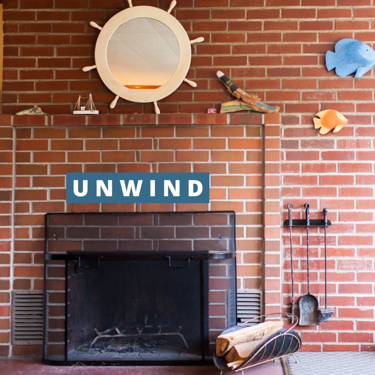 Sometimes all you need is to unplug and sit by a relaxing fireplace with a good book or good company.