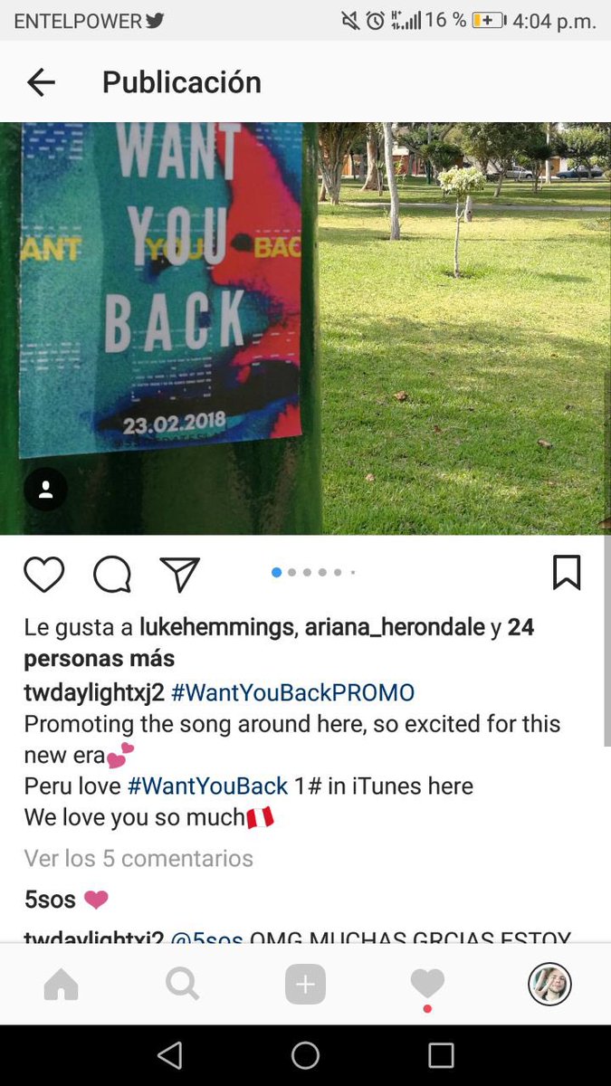 5SOSPeru's tweet photo. 5SOS LE DIO LIKE Y COMENTARON EL IG DE UNA PERUANA ‼️
Luke también le dio like ‼️ https://t.co/9Pzter3Jiq