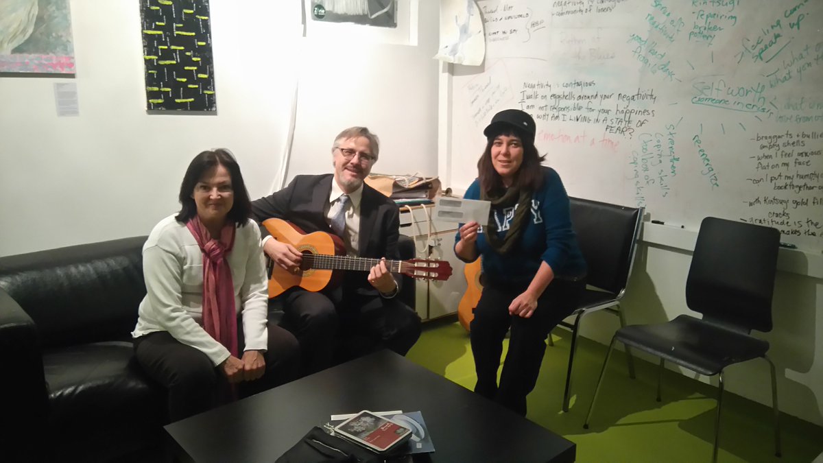 LeslievilleBIA's tweet photo. So great to visit with Bernadette and in house-artists @creativeworksTO this a.m. We hope that proceeds from the #Wanderlust2018 #artauction will help go towards making more great art!  Thanks to ALL participating artists. #eastendlove Stay tuned for @artgems Apr. 24 @TheBerkeley https://t.co/54JjVYUOZx
