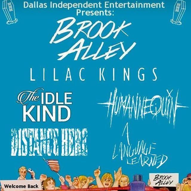Be with us tonight as we welcome the @brookalley dudes back with a bunch of other bands that are going to kill it! @alanguagelearned <a href="/lilackings/">Lilac Kings</a>
<a href="/distancehere/">Distance Here</a> <a href="/humannequintx/">Humannequin</a> ift.tt/2EZCBv7